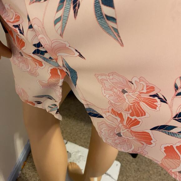 Sejour 3X Pink Sheer Floral Blouse Scoop Neck 3/4 Sleeve Church Work Teacher - Picture 10 of 10